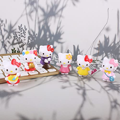 24Pcs Cute Kitty Cat Cake Topper Figurines, Cartoon Cupcake Toppers Figure Toys, Party Supplies Birthday Cake Decoration #TOP4