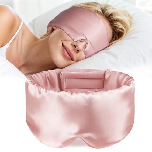 Silk Sleep Mask – 100% Mulberry Silk Eye Mask for Sleeping, Soft Slip Feel, Adjustable Headband, Blackout for Side Sleepers, Men & Women