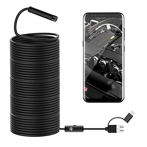 【Endoscopio USB】 Attraversamento attraverso la precedente tecnologia focale fissa, la telecamera di ispezione ha fatto grandi progressi sulla tecnologia di messa a fuoco automatica, visualizzando chiaramente l'immagine target da una testa della fotocamera da lontano a un diametro da 8 mm, ispezionando luoghi più stretti come riparazioni del veicolo, ispezione delle fognature, ispezione del tubo di sfiato, ecc.