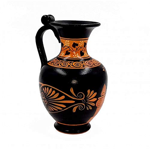 Rotfigurige Vase, 13 cm, Oinochoe, zeigt die Göttin Athene, antike griechische Keramik