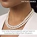 The Pearl Source 6.5-7.0mm AAA Quality Double Strand White Freshwater Cultured Pearl Necklace for Women in 18-19