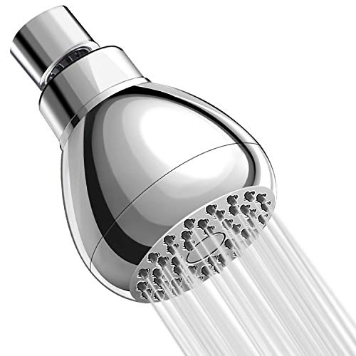 Goldmiky Pomme de Douche Haute Pression 7,6 cm,Pomme de Douche 2,5 GPM Pommeaux de Douche, Réglable Laiton Rotule de Pomme de Douche, Pression de BullesD'air, Pommeau de douche