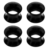 4 Dilatatori Lobo in Silicone 10mm Nero, Tunnel Orecchio Flessibile, Accessori Piercing, Set 4 Pezzi in Nero, Ideale per Piercing, Materiale Sicuro