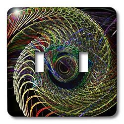 Interrupteur à bascule double spirale multicolore 3dRose Lsp_62025_2 plaque murale design