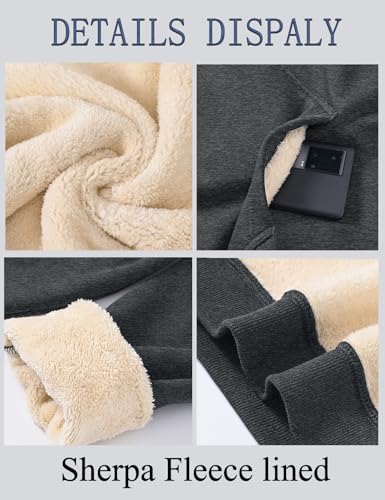 Tansozer Womens Sherpa Lined Crewneck Sweatshirt Warm Fleece Pullover Long Sleeve Winter Thermal Sweat Shirt4