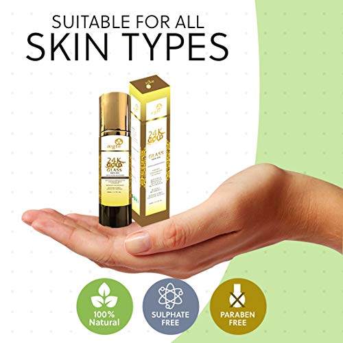 Amazon Com Aegte 24k Gold Glass Skin Oil With Glow Boosters Enriched With Saffron Sandalwood And Jatamansi 50 Ml 1 7 Fl Oz Beauty