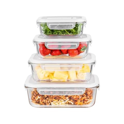 Innoteck 4pc Glass Storage Container Set Cover