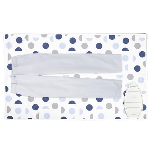 Image of Encasa XO Homes Ironing Mat(Large 120 X 70 Cm)With 3Mm Felt Padding,Silicone Iron Rest Protector,Steam Press On Table,Bed,Portable,Heat Reflective,Foldable,Washable,Printed-Blue Moon