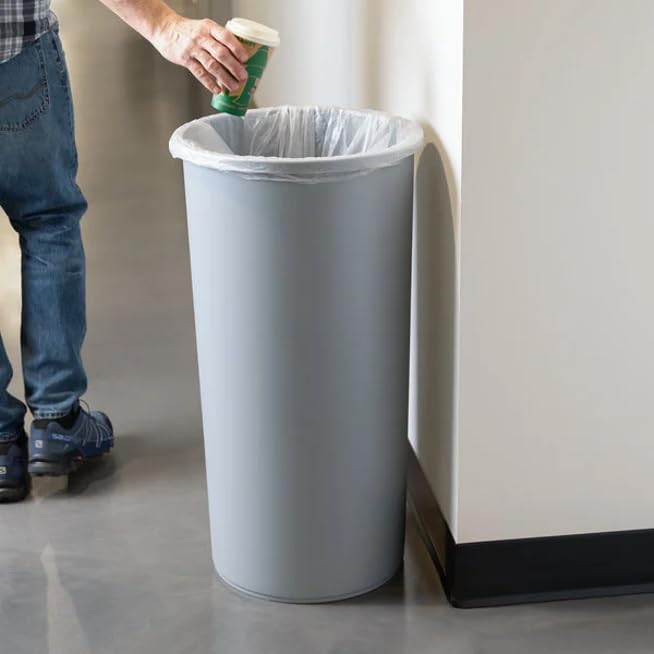 Rubbermaid Commercial Products Untouchable Trash Can, Gray, 22