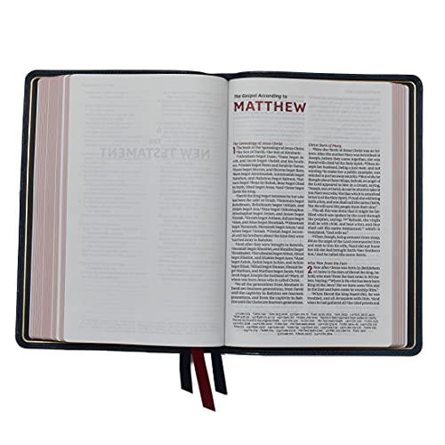 Nkjv, Thinline Reference Bible, Large Print, Leathersoft, Brown, Red Letter Edition, Comfort Print: