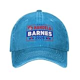 Mandela Barnes for 2026 Wisconsin Governor Hat Vote for Mandela Barnes Golf Hats Retro Dad Baseball Caps - Blue
