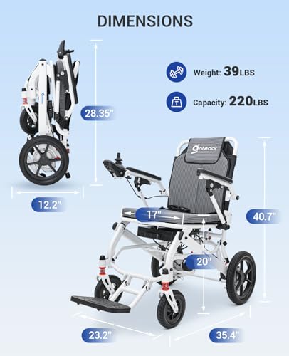 Image of Aotedor Lightweight Electric Wheelchairs,39 lbs Foldable Power Wheelchair
