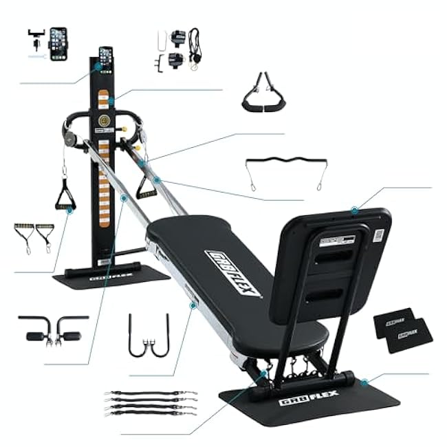 GR8FLEX Performance Gym for Total Over 100 Exercises, Multi-Functional Workout Machine, High Performance Strength Training, Cardio, and Full Body Fitness Equipment for Home Use