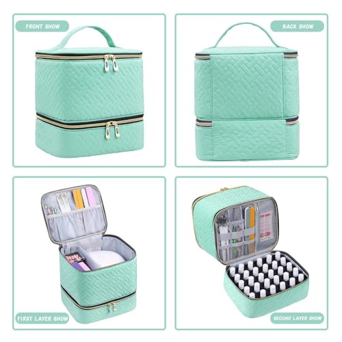 Organizador multifuncional de suministros para uñas y estuche de doble capa 6
