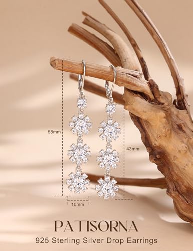 Image of PATISORNA 925 Sterling Silver Long Dangle Earrings for Women Hypoallergenic