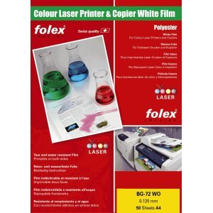 Farblaserfolie BG-72 A4 125my weiß opak VE=50 Blatt