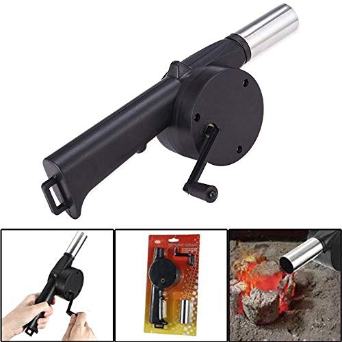 forviupet Camping Grill Outdoor Fire Starter Crank Driving Manually Fan BBQ Air Blower