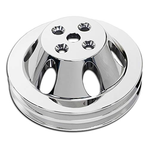 Cobra-Tek Fits Chevy Big Block 396 454 Chrome Aluminum Water Pump Pulley 2 Groove Short