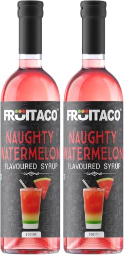 Image of Fruitaco Watermelon Syrup: Perfect Mixer For Enhancing Mocktails & Cocktails, Drinks, And Mojitos At Parties, Conveniently Packaged In A 750Ml Bottle For All Your Mixing Needs (Pack of 2)