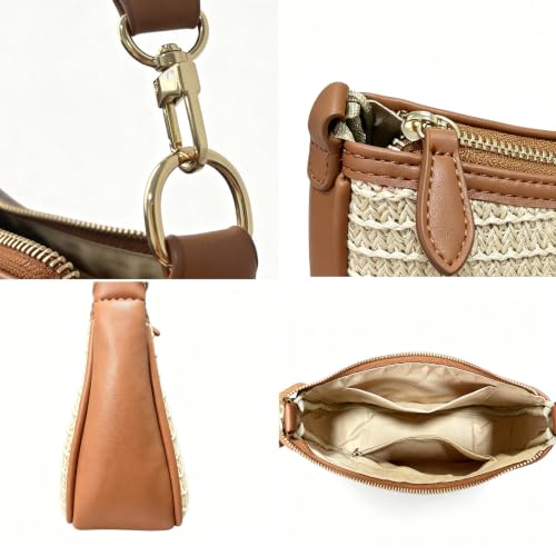Image of Shoulder Bag for Women with 2 Removable Straps and Zipper Closure Crossbody Bags Clutch Tote HandBags Purses | with 2 Removable Straps