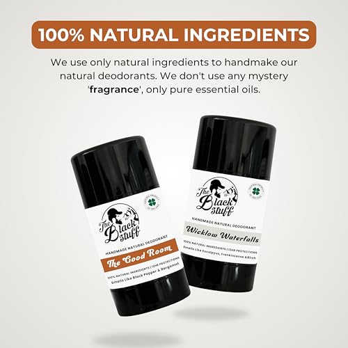 Aluminum Free Deodorant for Men with Kaolin Clay & Clove for Long-Lasting Freshness: The Good Room & Wicklow Waterfall (Pack of 2)