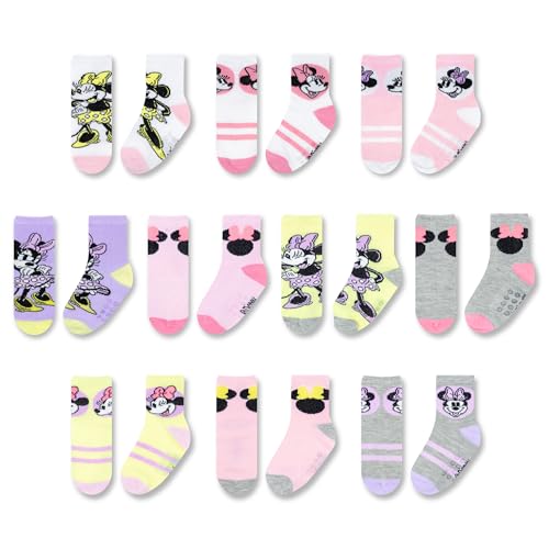Image of Minnie Mouse Infant Toddler Socks - 10 Pack with Grippers for Ages 6-36 Months
