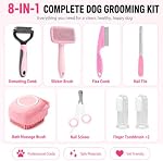 Dog Grooming Kit 8-in-1 - Dog Brush for Shedding, Nail Clipper, Double-Sided Comb and Deshedding Tool, Suitable for Large Small Long Short Haired Dogs, Professional Dog Grooming Tools