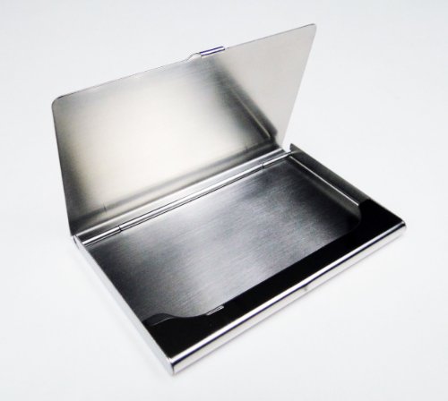 Tapp Collections Business Name Card Holder Stainless Steel Case - Polish Edge Strip3