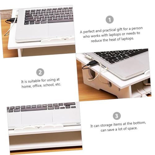 Soporte Elevado para Laptop con Ventilación Portable Blanco miniatura 3