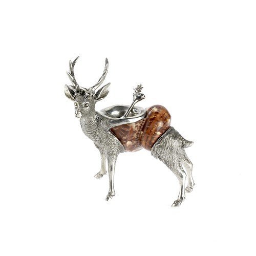 Bol à sel cerf avec cuillère mini saucière et récipient à épices cuisine