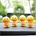 Frmarche 2pcs Printemps Mignon Emoji Secouant Poupée Voiture Ornement Intérieur Tableau De Bord Décoration Coup Jouets Voiture (Style aléatoire)