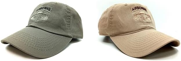 Miniatura 7 de Gorra de béisbol bordada Airborne DCU Beige Gorra AATW US Army para entrenamiento y actividades al aire libre (caqui)