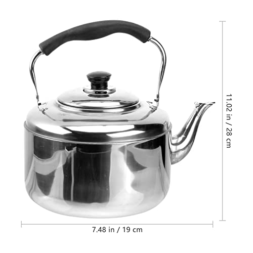 Doitool 5. 5L Tea Kettle Stovetop Tea Pot Stovetop Whistling Tea Kettle Stainless Steel Hot Water Teapot Heating Water Container With Handle For Home Gas Stovetop #TOP2