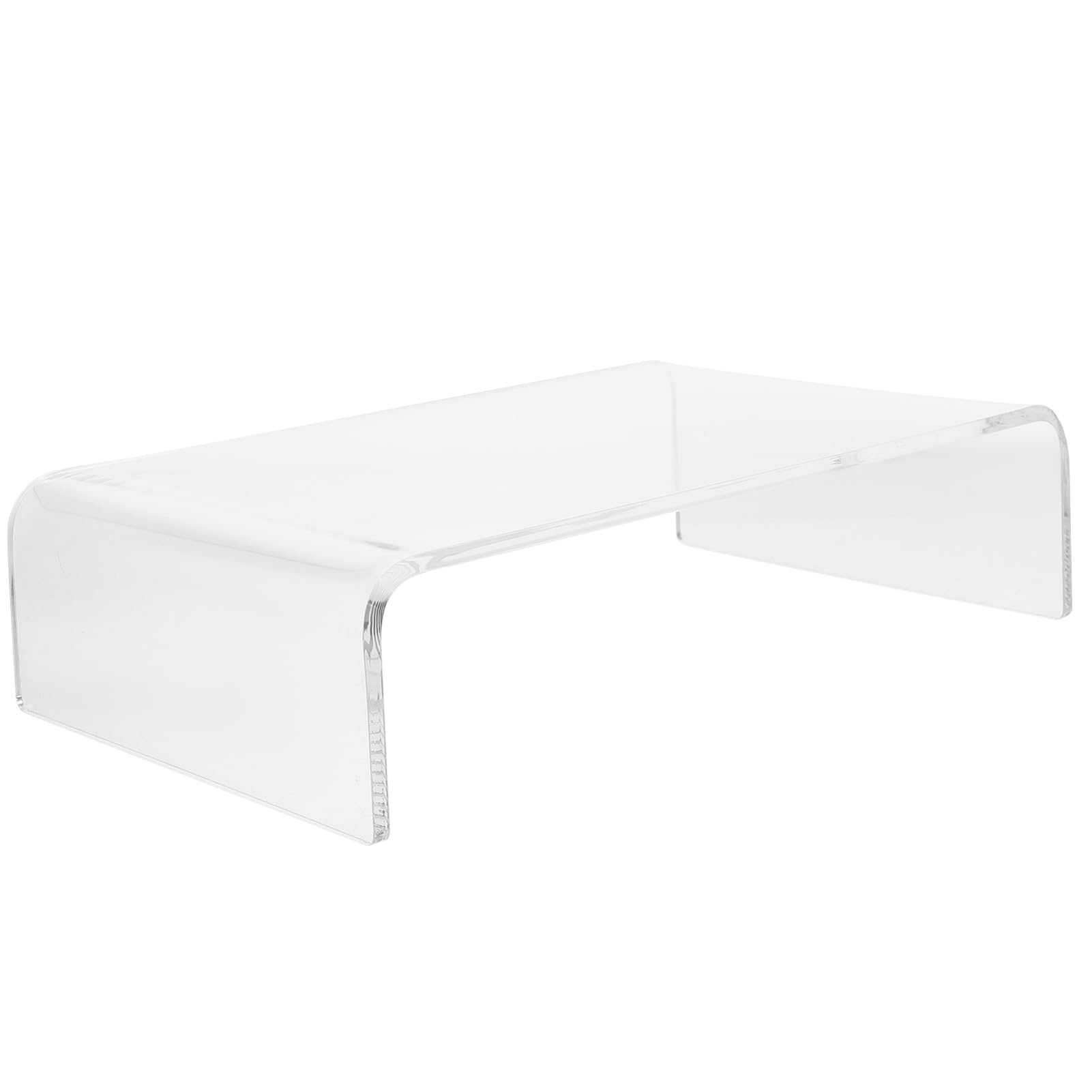 HOMSFOU Supporto per Monitor in Acrilico Trasparente per Computer da Scrivania Aumento Altezza Display e Spazio per Tastiera e Mouse