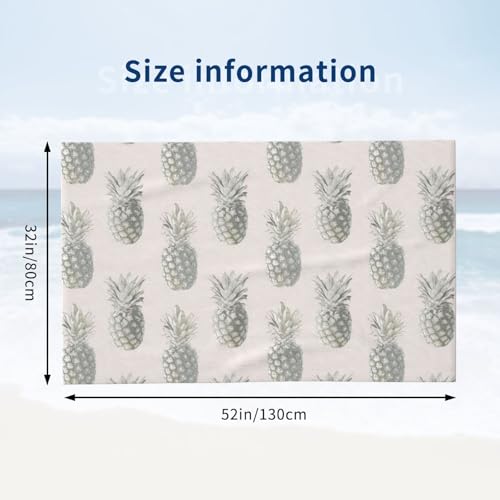 Serviette de bain microfibre ultra douce imprimé ananas unique