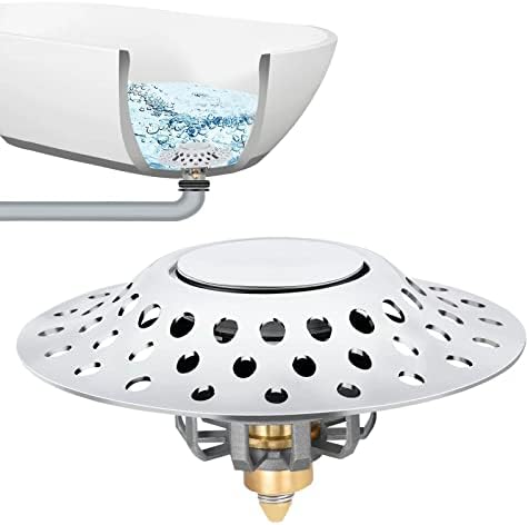 WEAQALD Universal Bathtub Stopper Tub Drain Hair Catcher: Bathroom Sink Strainer Bath Tub Bathroom Sink Drain Kit Accessories, Tub Cover Bathtub Plug Stopper Filter Replacement of Rubber Stopper