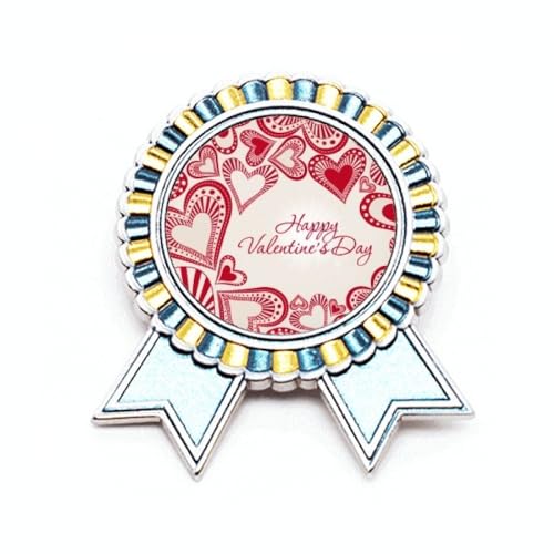 Broche en forme de cœur rouge Happy Valentine's Day bijou métal vêtement femme