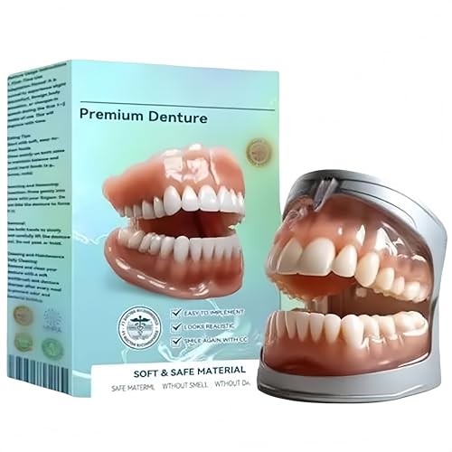 Sepremium-Vollprothesen, flexible Vollprothesenlösung von Generation, erstklassiges, individuelles Prothesen-Set mit künstlichen Zähnen, für Männer und Frauen, ideal, weich und bequem (1 STÜCK) Sepremium-Vollprothesen, flexible Vollprothesenlösung von Generation, erstklassiges, individuelles Prothesen-Set mit künstlichen Zähnen, für Männer und Frauen, ideal, weich und bequem (1 STÜCK)