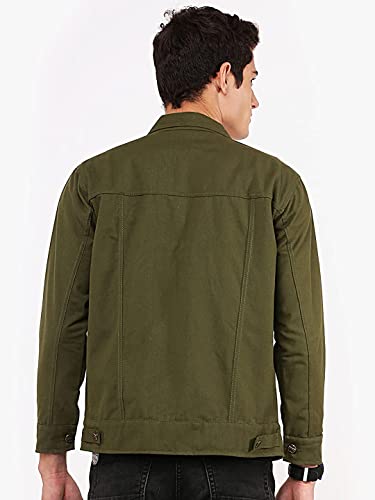 Image of Men Regular Fit Washed Full Sleeve Denim Jacket