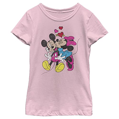 Image of Disney Girls Characters Mickey Minnie Love Girl's Solid Crew Tee