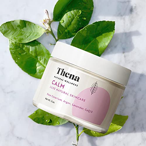Thena Calm Face Moisturizer Cream Organic & Natural Skin Care, Ultra Hydrating With Hyaluronic Acid & Lavender Plant-Based Skincare Anti Aging Face Cream Dry Skin Facial Moisturizer For Women Men #TOP2