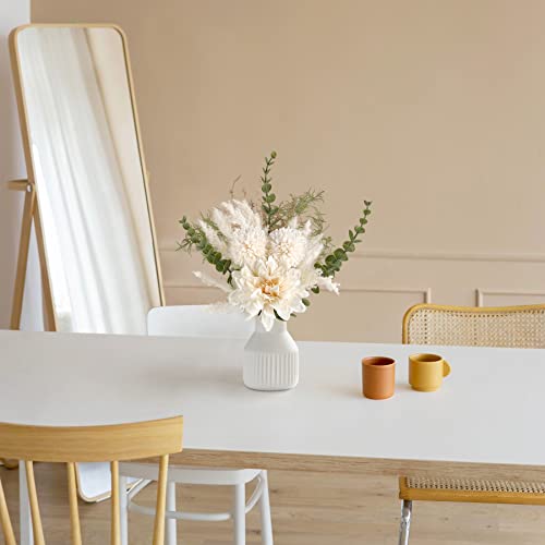 Mkono YYHP0074 Small Artificial Flowers In Ceramic Vase 13.5 Inch Centerpieces Coffee Table Decor thumb #1