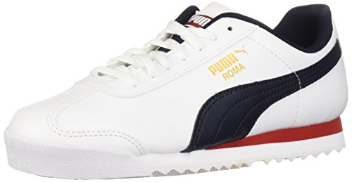 PUMA Unisex-Child Roma Basic Sneaker, White-Night Sky, 6 M US Big Kid