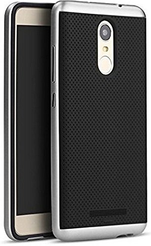 XORB iPaky Premium TPU+PC Hybird Armor Protective Back Bumper Case Cover ++ Tempered Glass for Xiaomi Redmi Note 3 -Silver