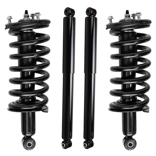 Image of Detroit Axle - 4WD Struts Shocks for 2004-2015 Nissan Titan Complete 2 Front Struts w /Coil Spring 2 Rear Shock Absorbers 2005 2006 2007 2008 2009 2010 2011 2012 2013 2014 Replacement