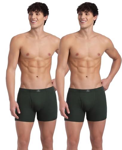 Image of Jockey 8008 Men Super Combed Cotton Rib Solid Boxer Brief with Ultrasoft and Durable Waistband (Pack of 2)