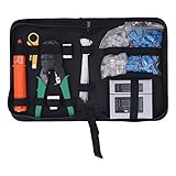 FORFAIT COMPLET : Ce kit comprend une pince à câble, un couteau coupe-fil, une pince à dénuder, un testeur de réseau, 30 connecteurs RJ, 30 caches de connecteur, un sac de rangement, un coupleur RJ45, un coupleur 3 voies et 50 sangles, offrant tout ce dont vous avez besoin pour les réparations de réseau.