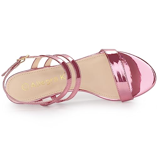 Allegra K Women's Slingback Block Heel Ankle Strap Sandals4