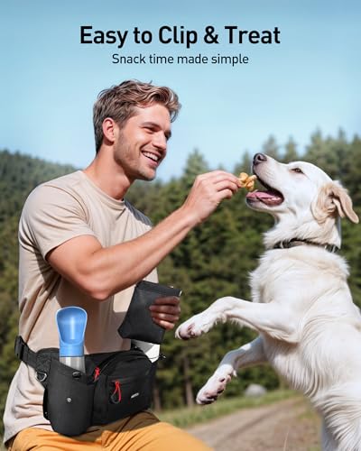 AGPTEK Dog Walking Fanny Pack Black