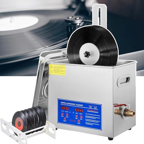 Limpiador ultrasónico de discos de vinilo, máquina limpiadora de discos de vinilo, 6 L, limpia automáticamente de 1 a 6 discos sin dañar la superficie, sistema de limpieza profunda.